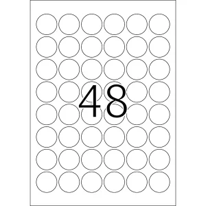 1.200 HERMA 4387 Etiketten rund weiß 30,0 x 30,0 mm