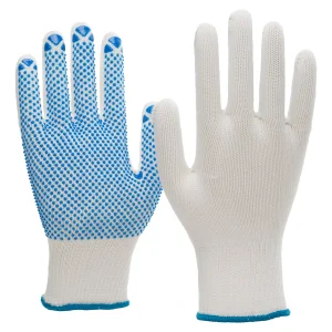 NITRAS Strickhandschuhe | Nylon / Baumwolle | weiß / blau | 6100