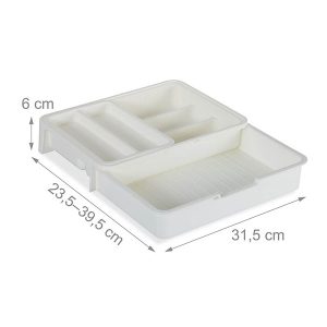 relaxdays Besteckkasten weiß