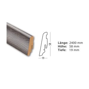 Sockelleiste Vinyl Steinoptik MDF