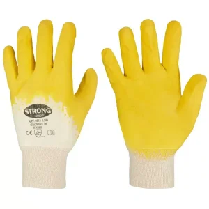 Stronghand LSO Baumwoll-Trikot Handschuhe | Latex, Gelb Gr. 10 (XL)
