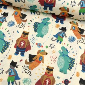 Wolle/Lyocell Biojersey (Interlock) – Tierische Superhelden