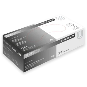 UNIGLOVES® BLACK LATEX Latexhandschuh schwarz 100St./Box