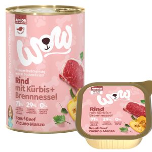 Welpenfutter WOW Junior Rind mit Kürbis und Brennnessel