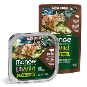 Monge Bwild getreidefreies Nassfutter Katzen Buffalo
