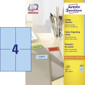 400 AVERY Zweckform 3457 Etiketten blau 105,0 x 148,0 mm