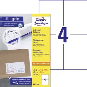 880 AVERY Zweckform 3483-200 Etiketten weiß 105,0 x 148,0 mm