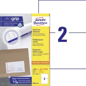 440 AVERY Zweckform 3655-200 Etiketten weiß 210,0 x 148,0 mm