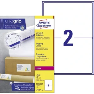 200 AVERY Zweckform Versandetiketten L7168-100 weiß
