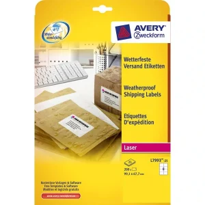 200 AVERY Zweckform Folien-Versandetiketten L7993-25 weiß
