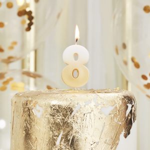 Zahlenkerze 8, ombre gold