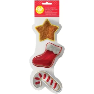 Wilton Ausstechformen-Set „Stern, Strumpf, Zuckerstange“ 3tlg.