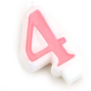 Zahlenkerze rosa 4